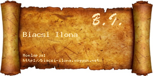Biacsi Ilona névjegykártya