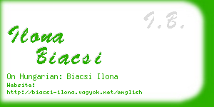 ilona biacsi business card